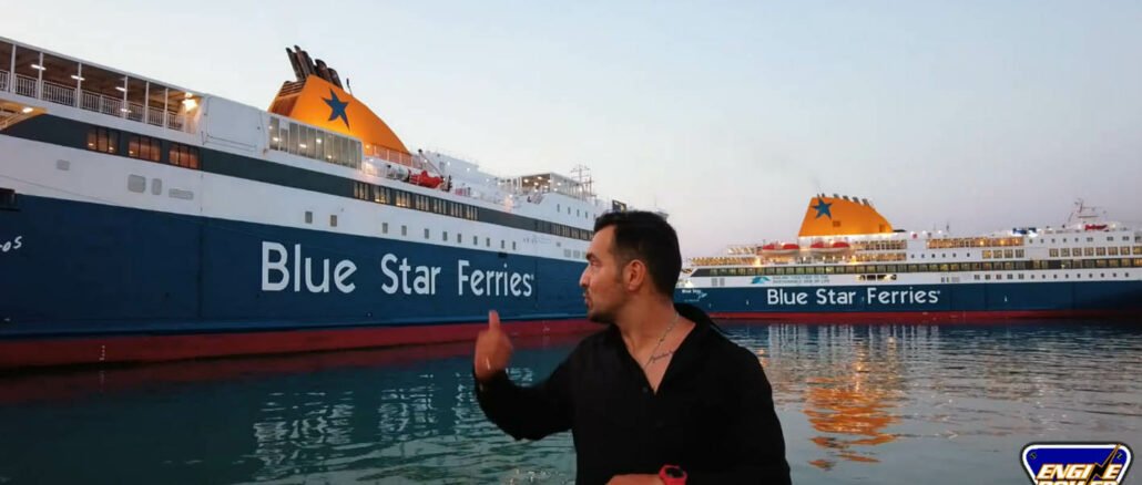 blue star ferries,engine power
