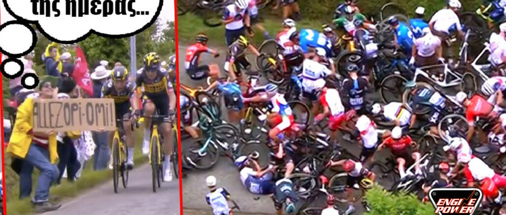troxaio-atyxhma-sto-Tour de France bedlam-selfiepodhlates-engine power