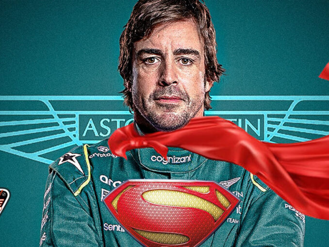 o-yperanthropos-fernanto=alonso-aston-martin-formula 1-superman-engine-power