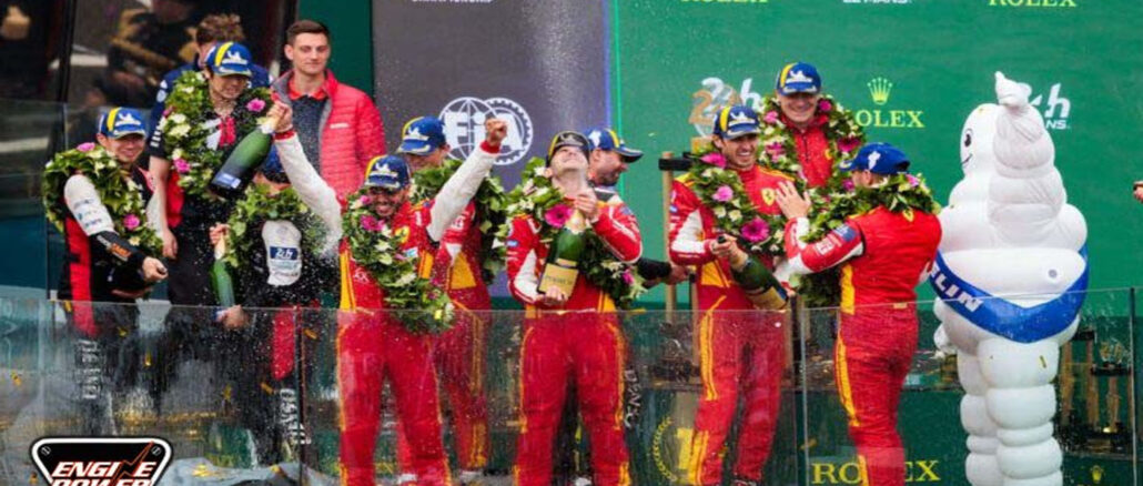 nikhtes-tou-24- Hours -of -Le Mans-oi-odigoi-ths-ferrari-engine-power