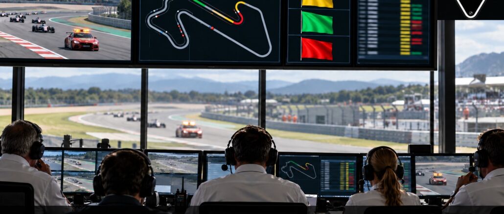 Race Control: Ποιος αποφασίζει τι μέσα σε έναν αγώνα — Ενδεικτική εικαστική απεικόνιση με το λογότυπο Engine Power.