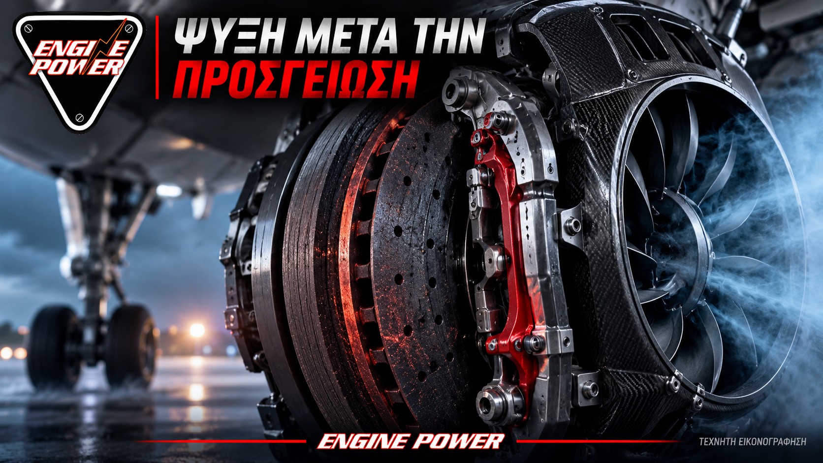 Φρένα αεροπλάνου και ενδεικτική ψύξη μετά την προσγείωση