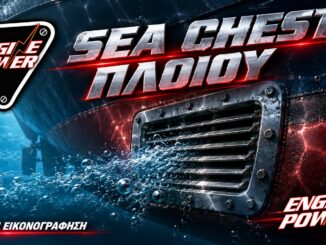 Sea chest: ενδεικτική εισαγωγή θαλασσινού νερού στη γάστρα. — τεχνητή εικονογράφηση.
