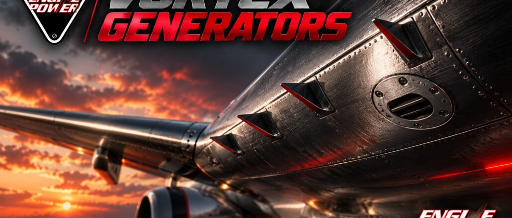 Vortex generators: ενδεικτική απεικόνιση μικρών πτερυγίων κοντά σε άνοιγμα αερισμού. — τεχνητή εικονογράφηση.