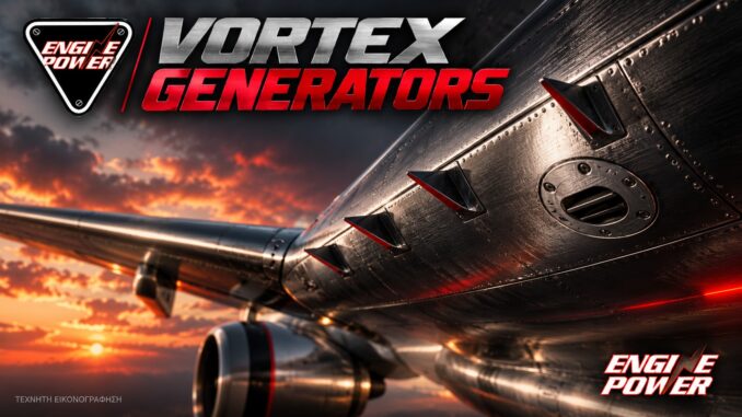 Vortex generators: ενδεικτική απεικόνιση μικρών πτερυγίων κοντά σε άνοιγμα αερισμού. — τεχνητή εικονογράφηση.