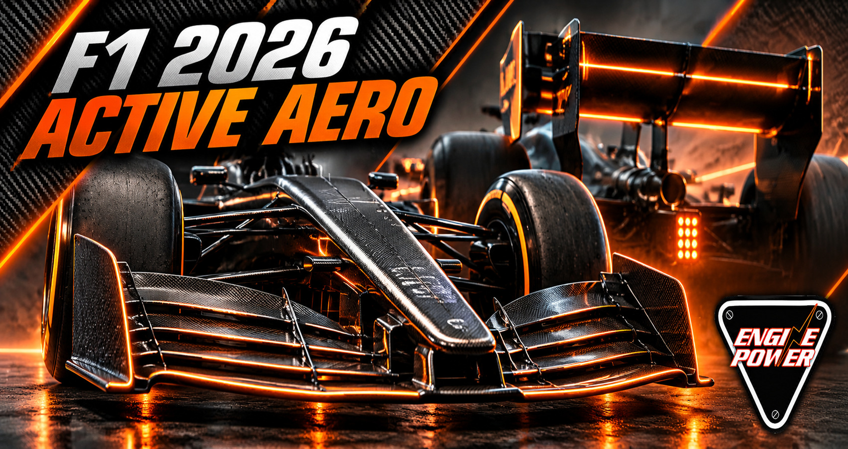 F1 2026 Active Aero — εικαστική απεικόνιση εμπρός και πίσω πτέρυγας, Engine Power