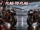 Flag-to-flag στο MotoGP με δύο ενδεικτικές μοτοσυκλέτες, τεχνητή εικονογράφηση