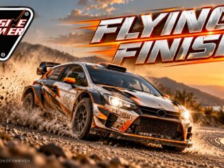 Flying finish στο WRC: αγωνιστικό αυτοκίνητο στον τερματισμό ειδικής