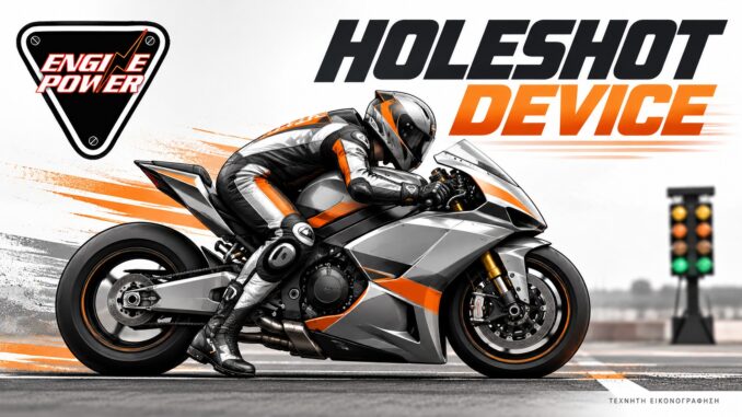 Holeshot device: χαμηλωμένη μοτοσυκλέτα MotoGP στην εκκίνηση