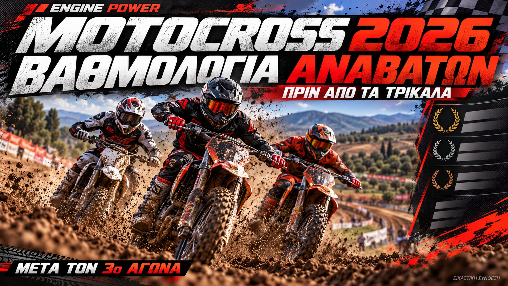 Motocross 2026 βαθμολογία αναβατών πριν από τα Τρίκαλα – εικαστική σύνθεση