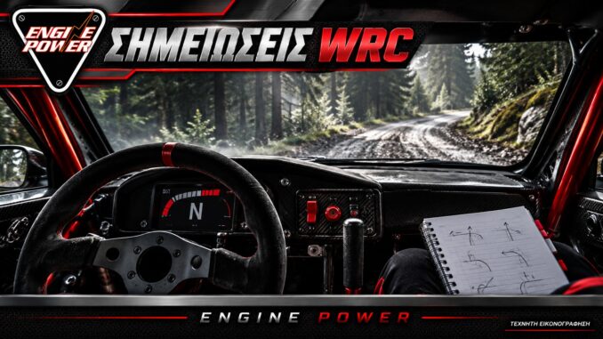 Roadbook στο WRC και τετράδιο σημειώσεων, τεχνητή εικονογράφηση