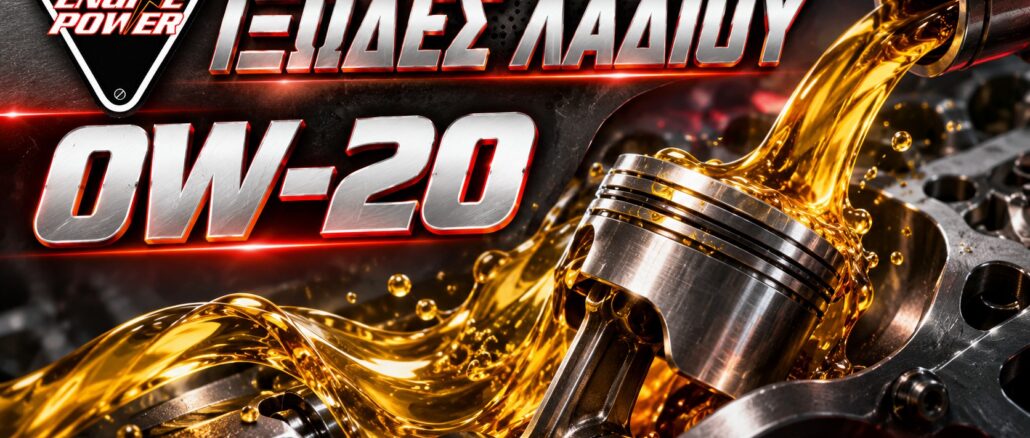 Ιξώδες λαδιού 0W-20 σε καλλιτεχνική απεικόνιση κινητήρα