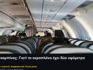Εσωτερικό επιβατικού αεροπλάνου στο εξώφυλλο για την πίεση καμπίνας, με πλήρη τίτλο, σλόγκαν και αυθεντικό λογότυπο Engine Power.