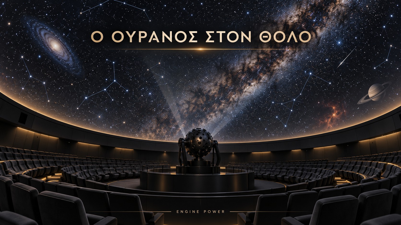 Ευγενίδειο Πλανητάριο: εννοιολογική εικόνα πλανηταριακής προβολής, όχι φωτογραφία της αίθουσας