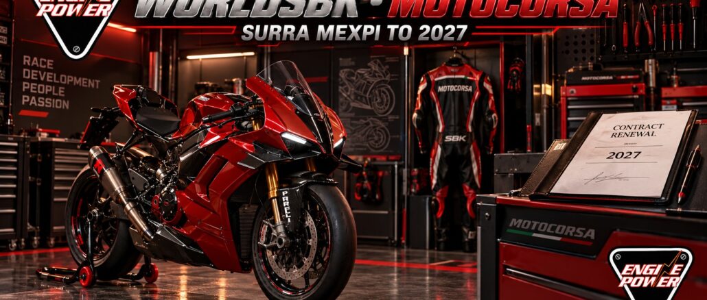 WORLSDSBK-Motocorsa-Surra και Motocorsa έως το 2027 — συμβολική τεχνητή εικονογράφηση
