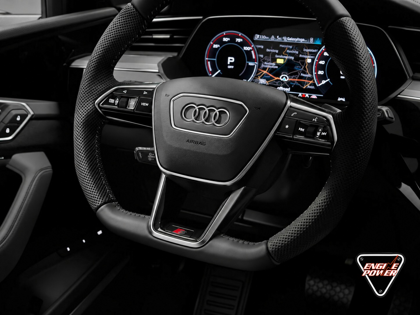 Torque vectoring: Το τιμόνι του Audi e-tron S | ENGINE POWER Torque vectoring: το τιμόνι και ο πίνακας οργάνων του Audi e-tron S